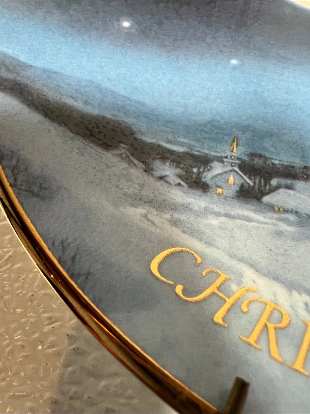 Limited Edition Christmas 1998 Decorative Holiday Plate - Santa Moon Scene